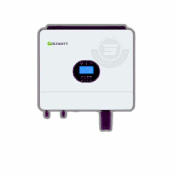 Growatt 6kW Off Grid Inverter SPF 6000 ES Plus with dual AC outputs, large battery support, and high-efficiency MPPT solar charging.