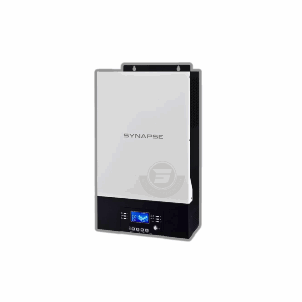 Synapse 5.0K+ Offgrid Inverter – 5 kW 48 V pure sine inverter with MPPT, parallel capability, and smartphone monitoring.
