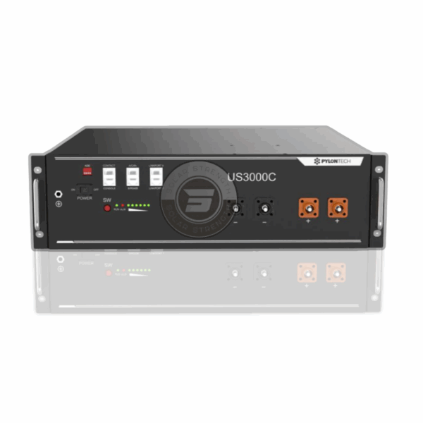 3.5kwh US3000 Pylontech 48v Lithium battery. Rackmount with LiFePO4 cells and inverter compatibility"