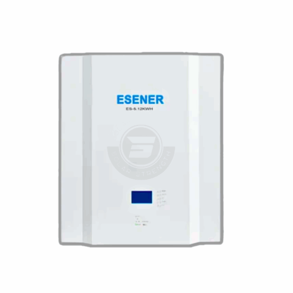 5.1kwh Esener Lithium Battery 48v in rackmount housing with 48V LiFePO4 label and black aluminum casing